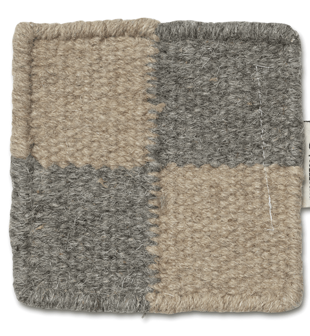 SQUARE RUNNER, WOOL, Grey