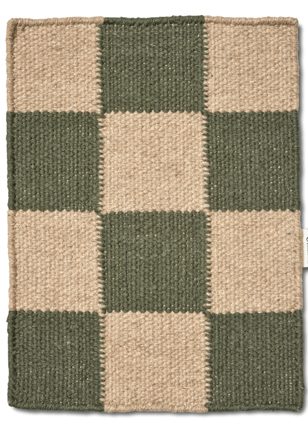 SQUARE RUNNER, WOOL, Forest green