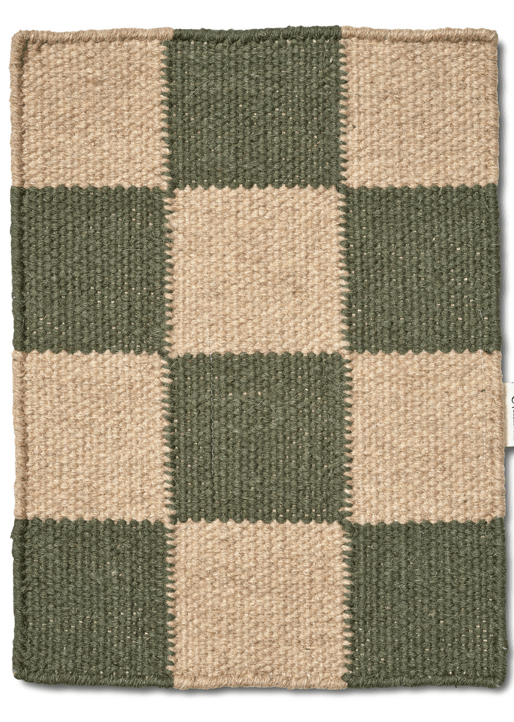 Runner Squares, Wool, Forest green/Natural, 2 SIZE