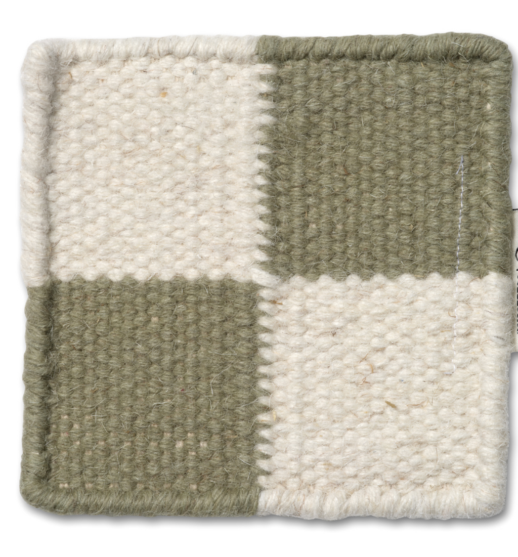 SQUARE RUNNER, WOOL, Green