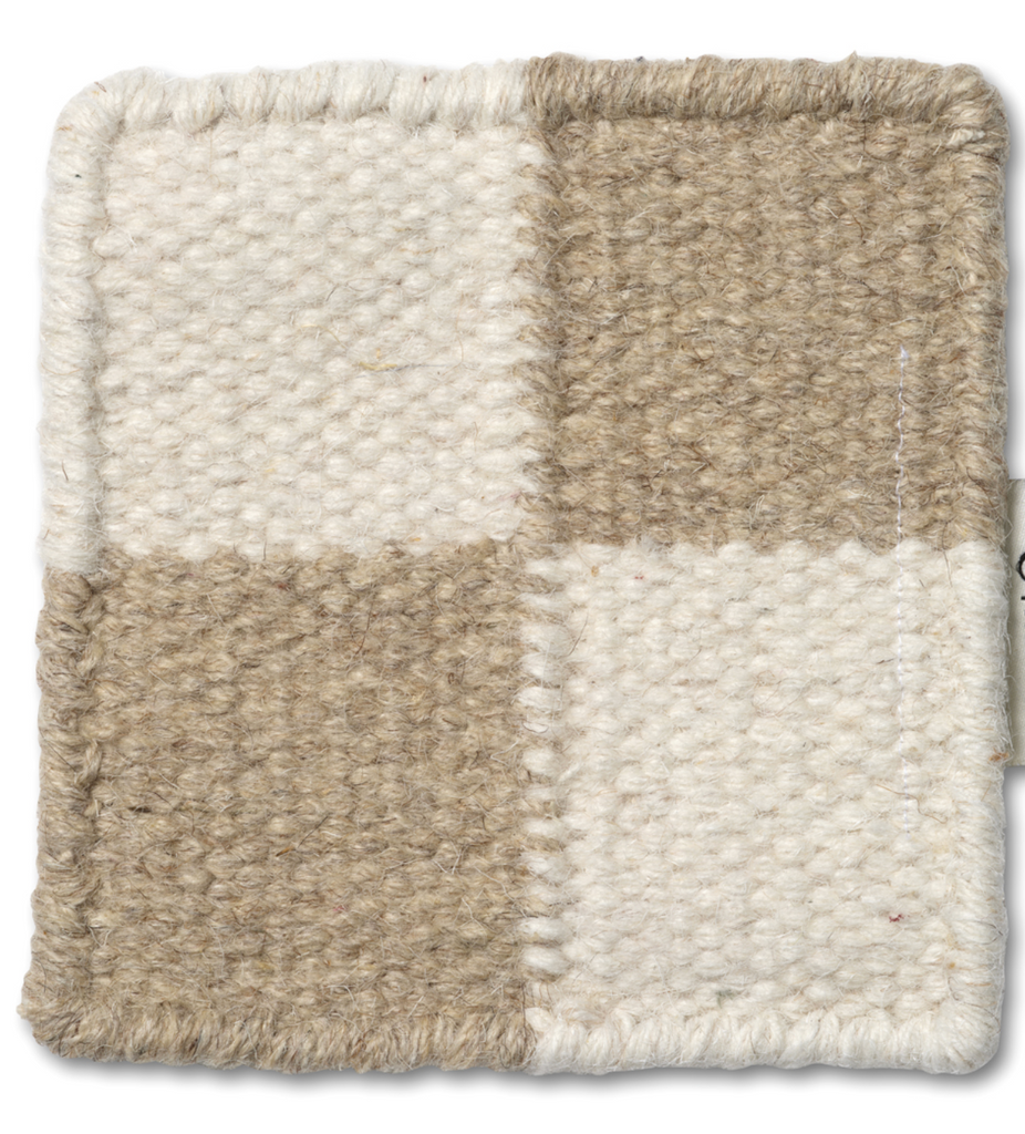 POUF SQUARE WHITE/NATURAL, Wool
