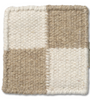 POUF SQUARE WHITE/NATURAL, Wool