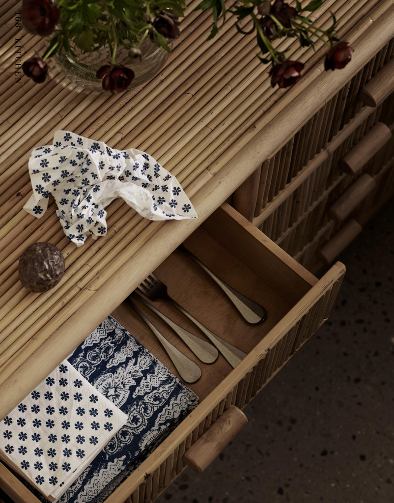 PALMA CABINET DOUBLE | RATTAN | H 78 CM