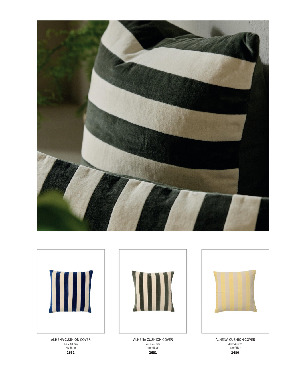 ALHENA BLACK STRIPES, CUSHION COVER, 50 x 70