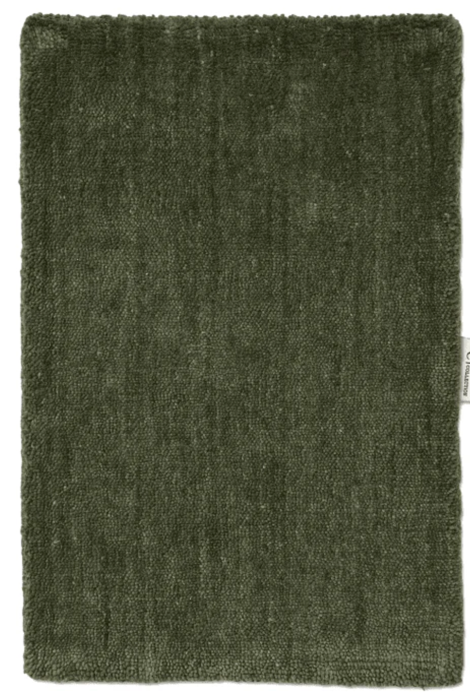 SOLID WOOL RUG - FOREST GREEN
