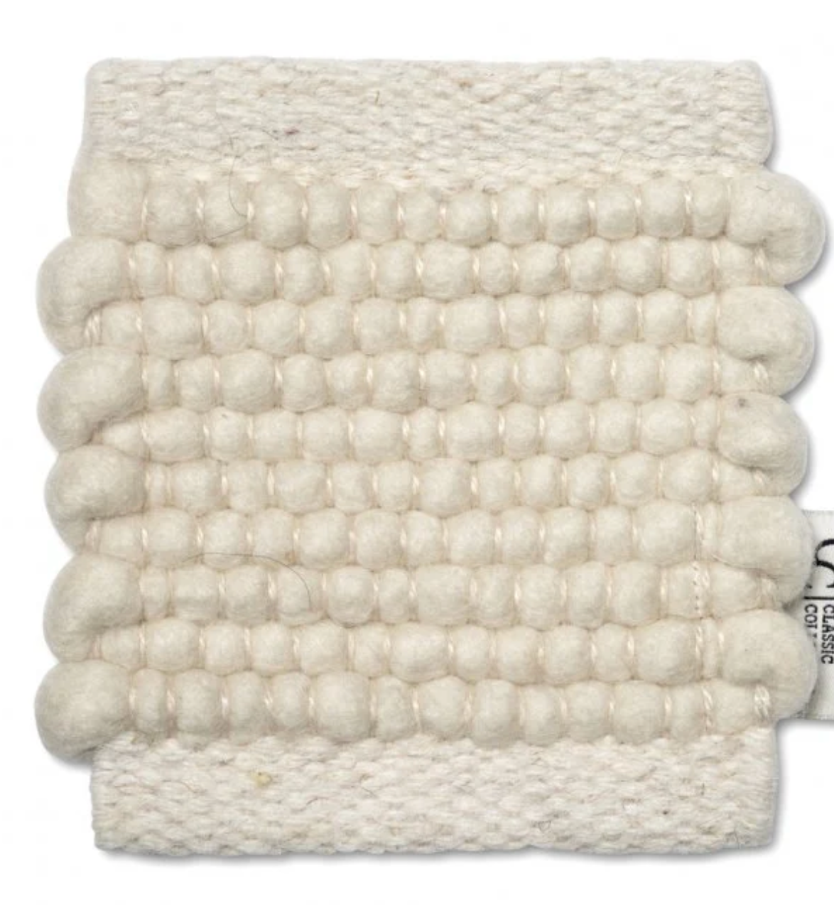 MERINO Round Wool Rug, White