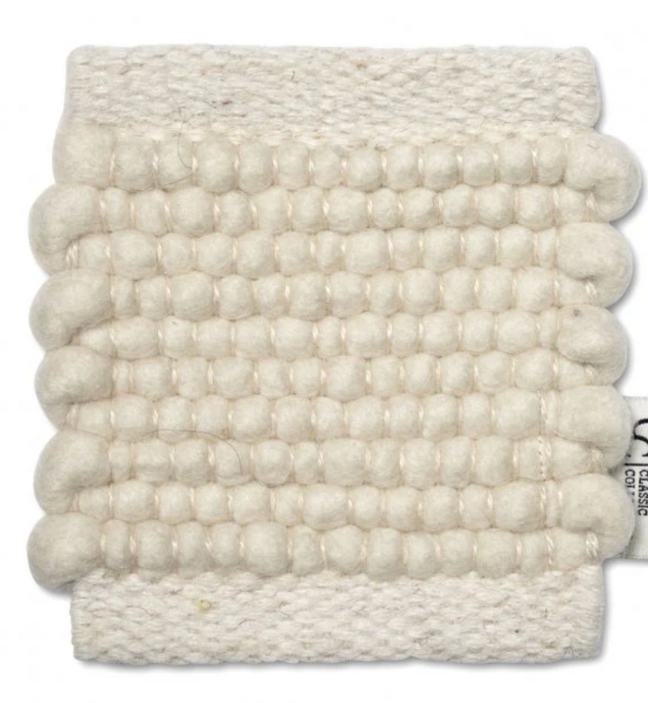 MERINO Round Wool Rug, White