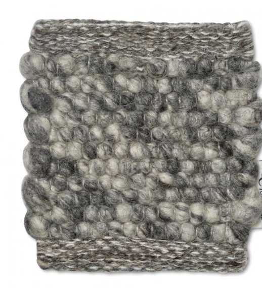 MERINO Round Wool Rug, Grey