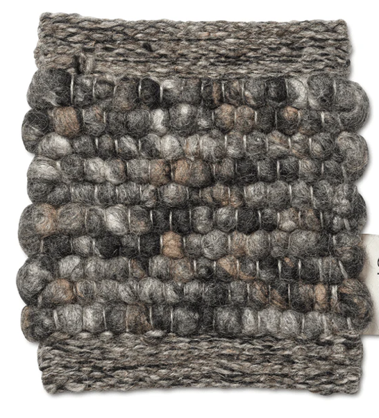 MERINO Round Wool Rug, Grey Melange