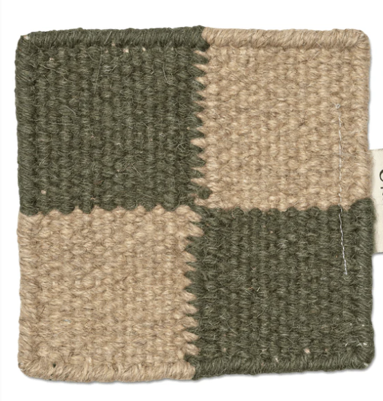 SQUARE WOOL RUG, FOREST GREEN, MANY SIZE