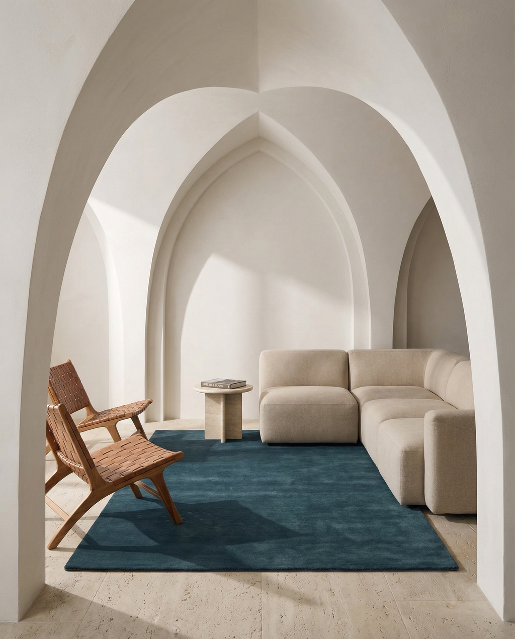 SOLID WOOL RUG - INDIGO