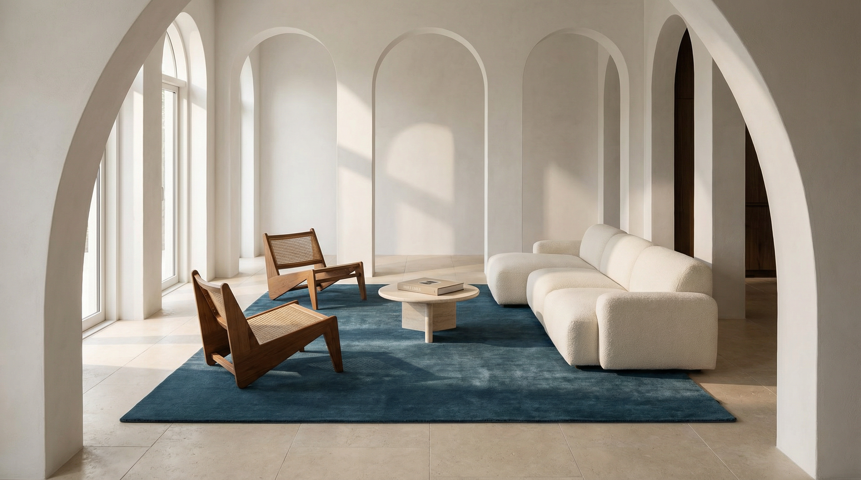 SOLID WOOL RUG - INDIGO