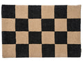 SQUARE DOORMAT, WOOL, BLACK