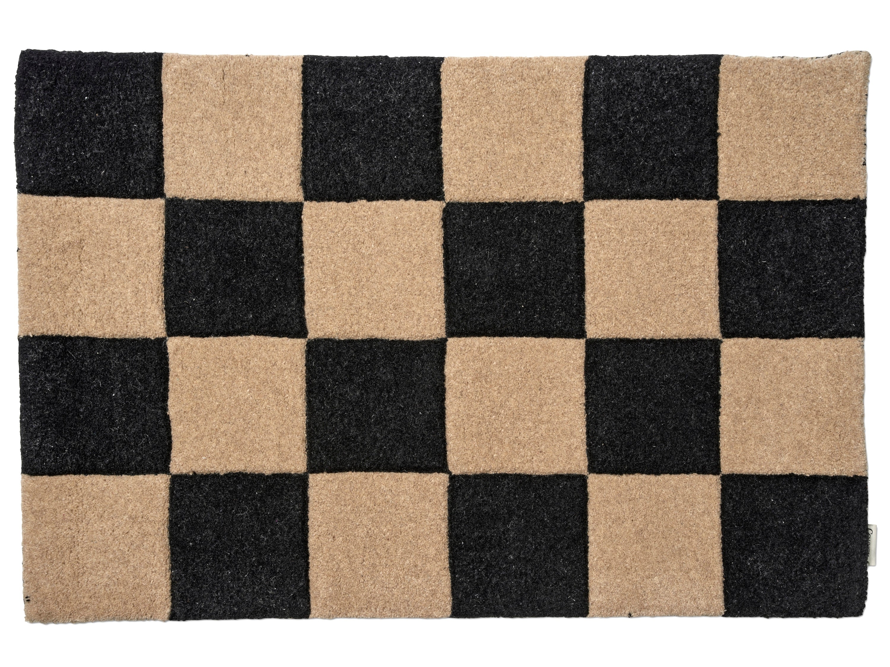 SQUARE DOORMAT, WOOL, BLACK