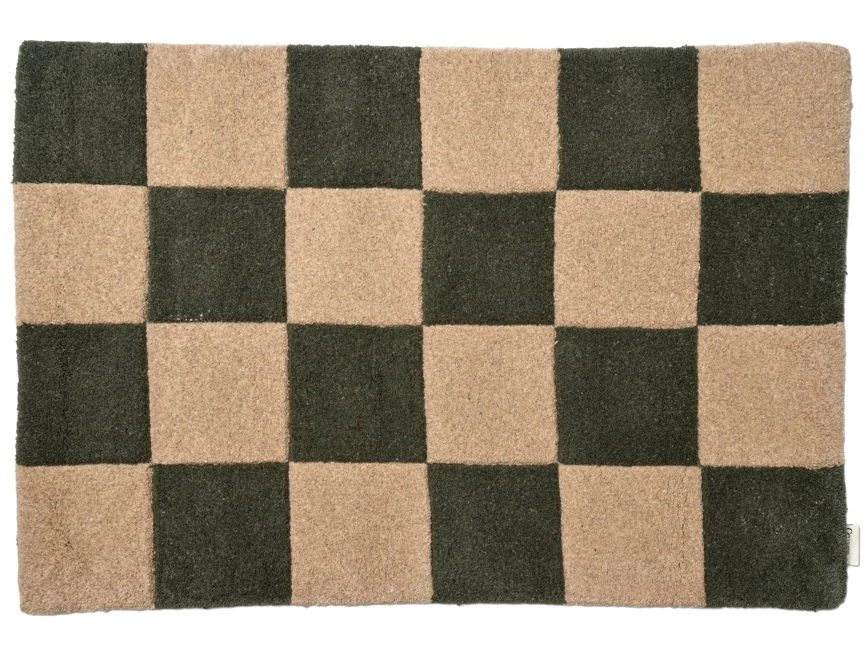 SQUARE DOORMAT, WOOL, FOREST GREEN