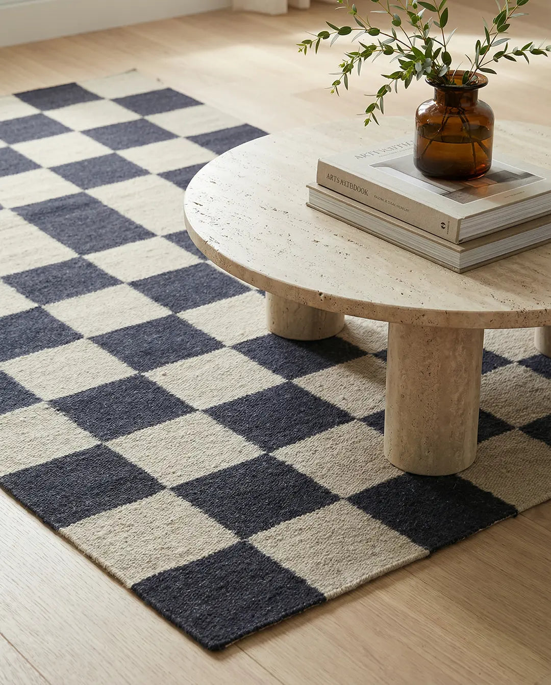 SQUARE WOOL RUG, BLACK, MANY SIZE