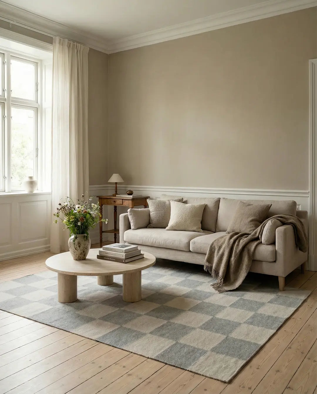 SQUARE WOOL RUG, GREY, MANY SIZE