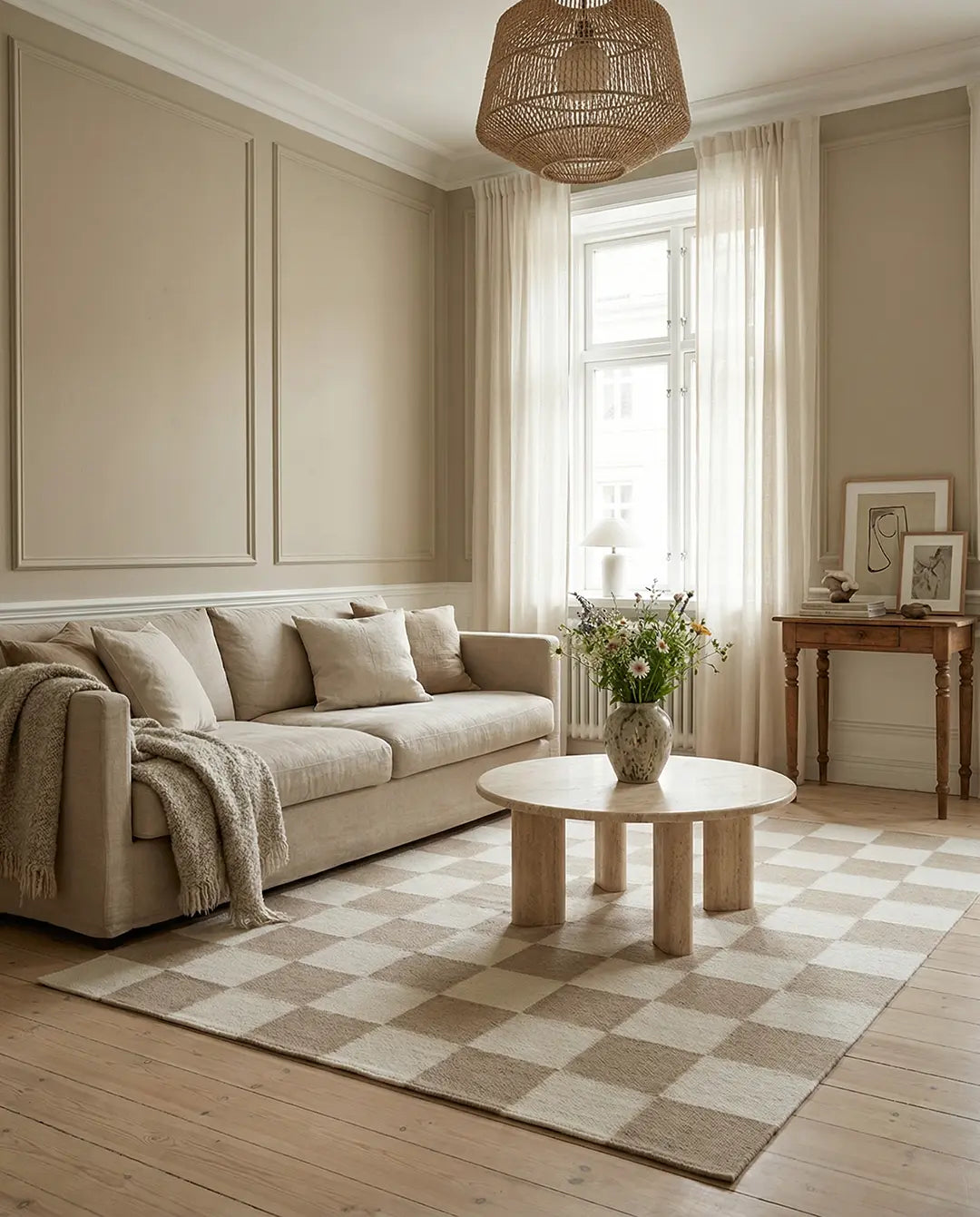 SQUARE WOOL RUG, NATURAL, MANY SIZE