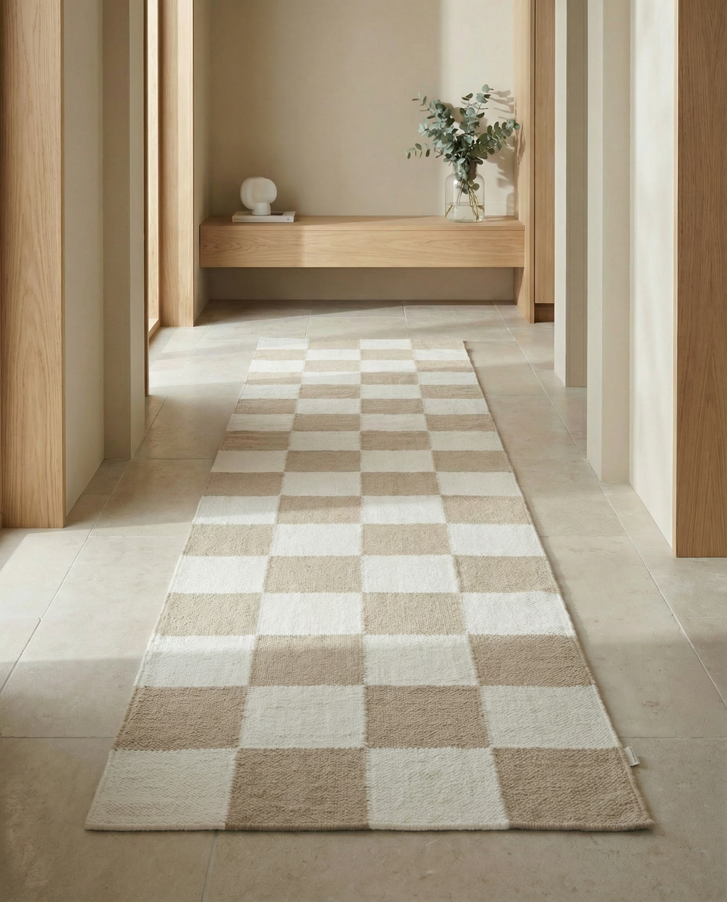 SQUARE RUNNER, WOOL, Natural