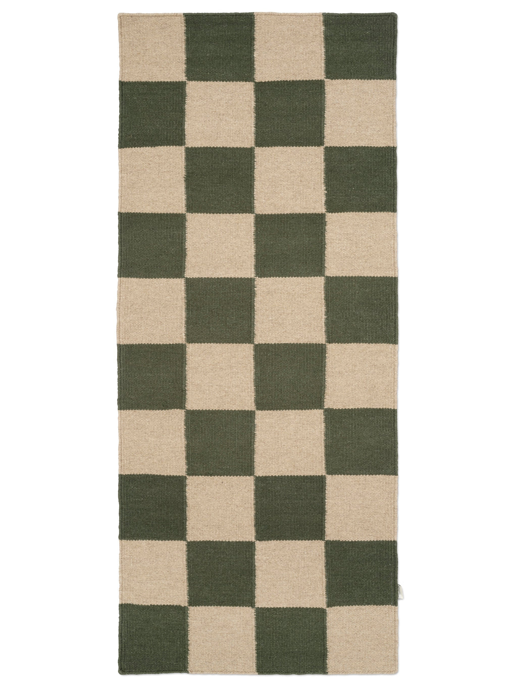 SQUARE RUNNER, WOOL, Forest green
