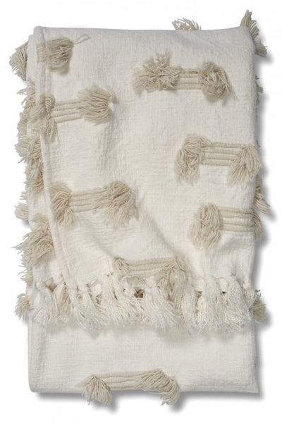 Throw Rope RIO, White/Birch,  130 x 170 cm