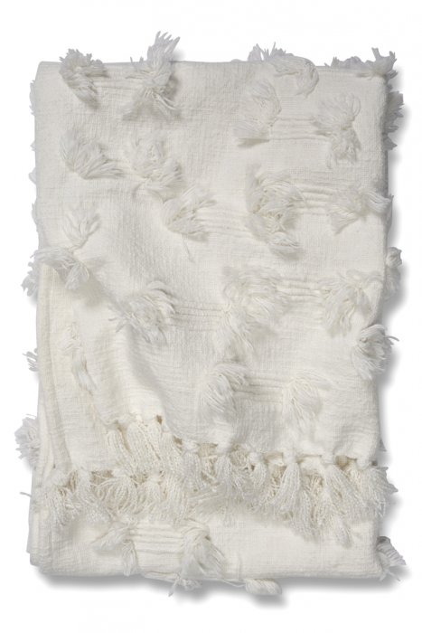 RIO Throw, Cotton, White 130 x 170