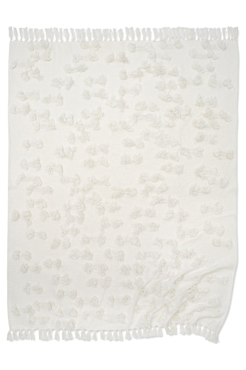 RIO Throw, Cotton, White 130 x 170