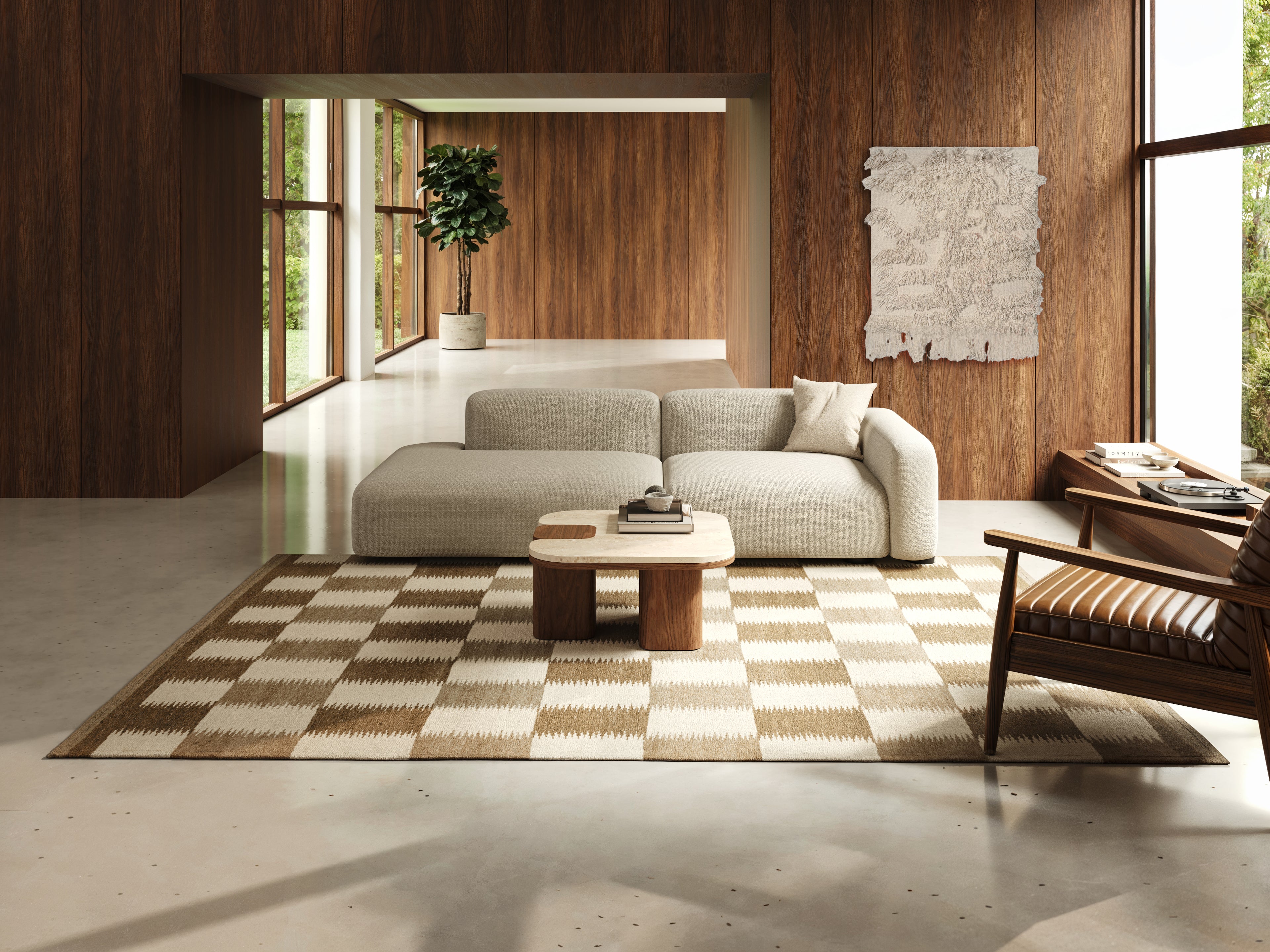 TAGEL WOOL RUG, SAND, MANY SIZE
