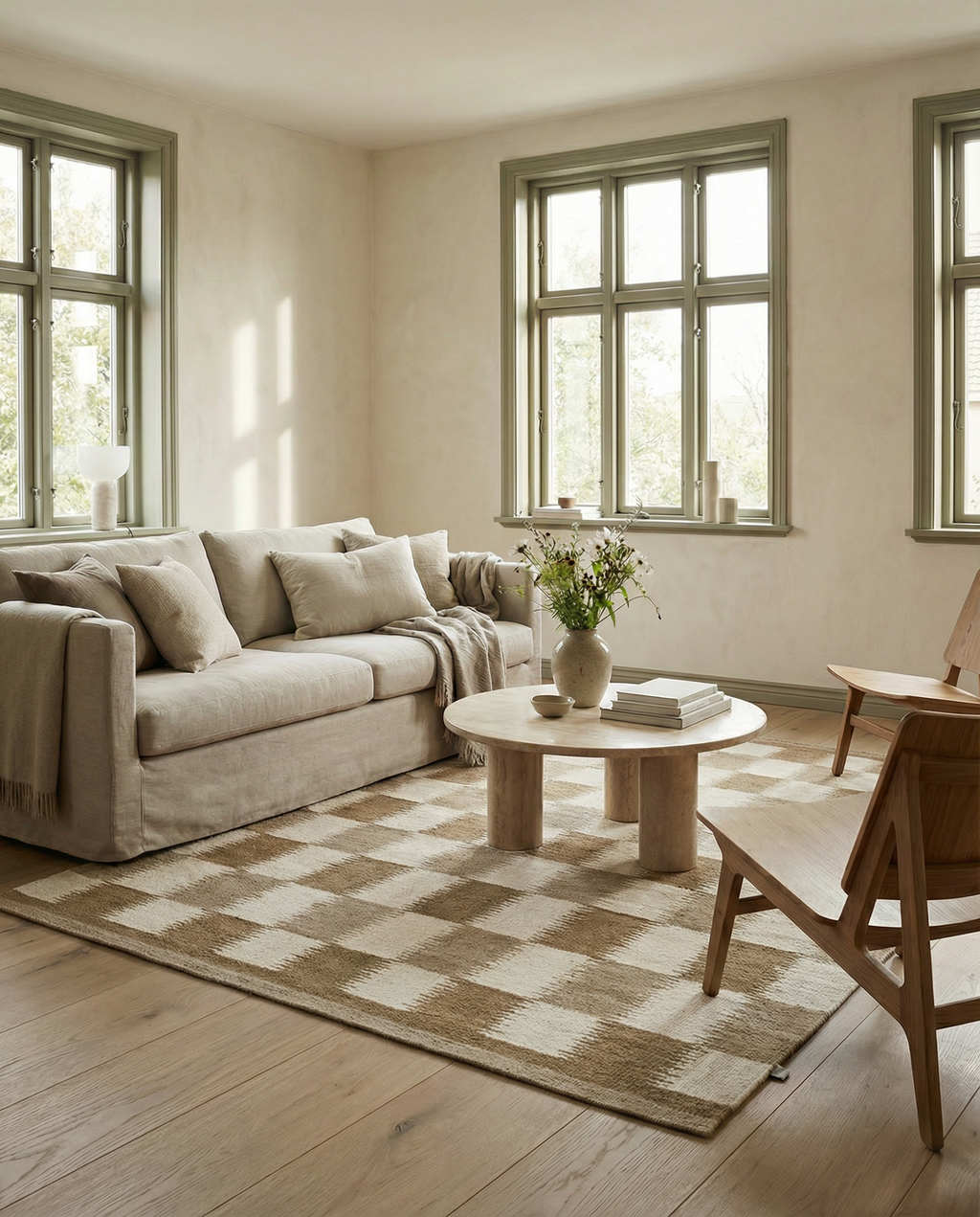 TAGEL WOOL RUG, SAND, MANY SIZE