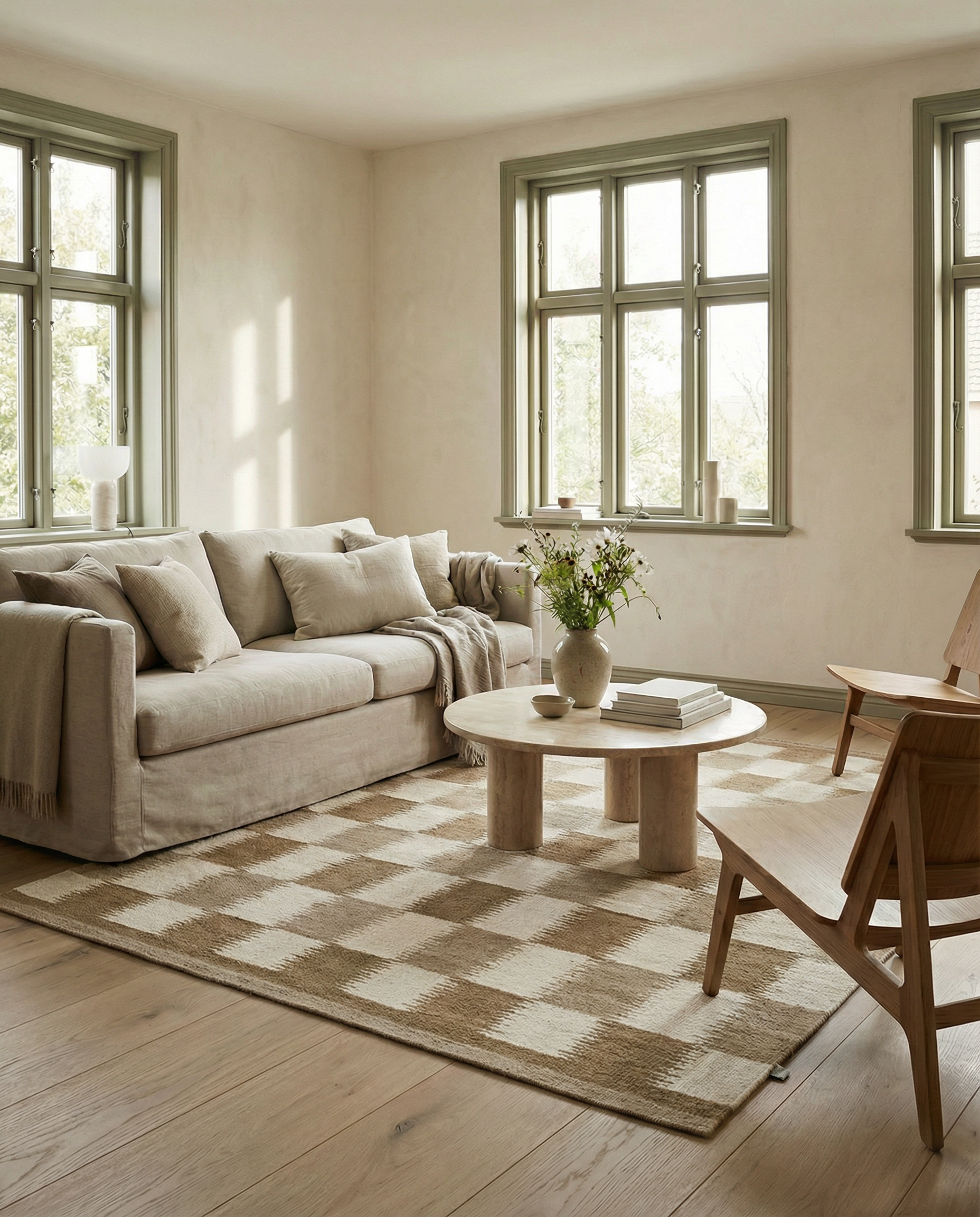 TAGEL WOOL RUG, SAND, MANY SIZE