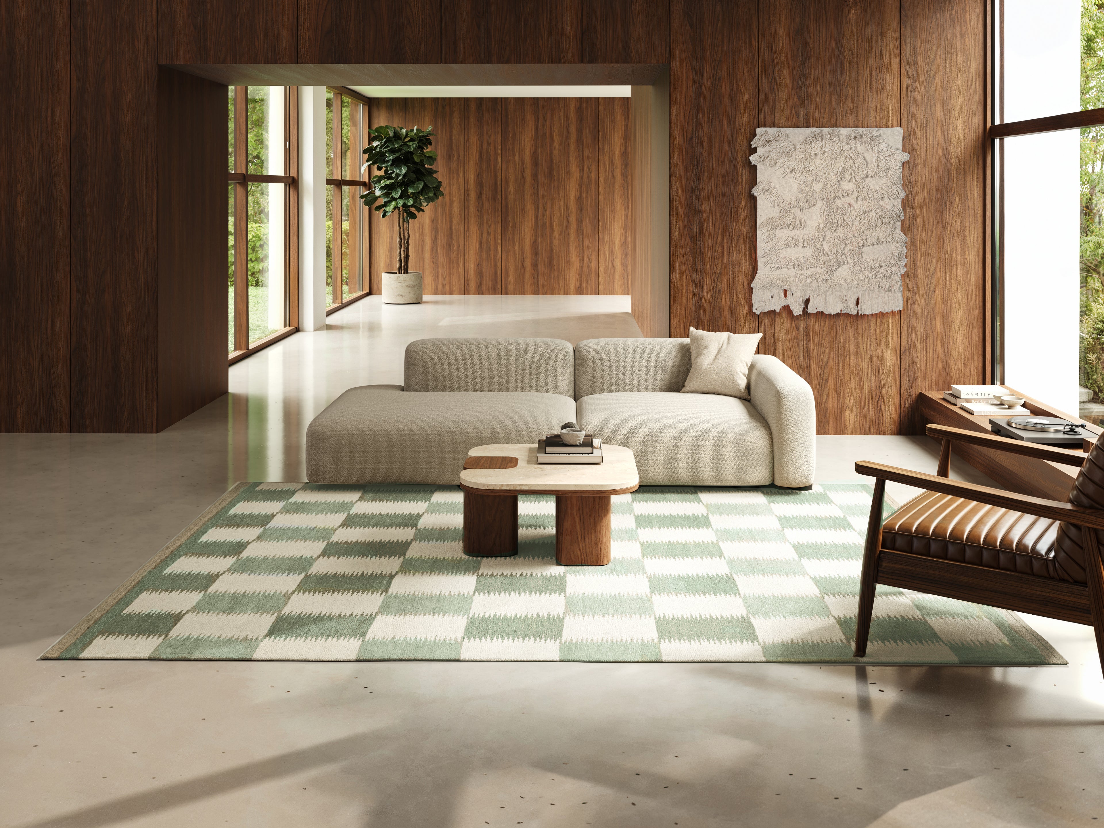 TAGEL WOOL RUG, FOREST, MANY SIZE