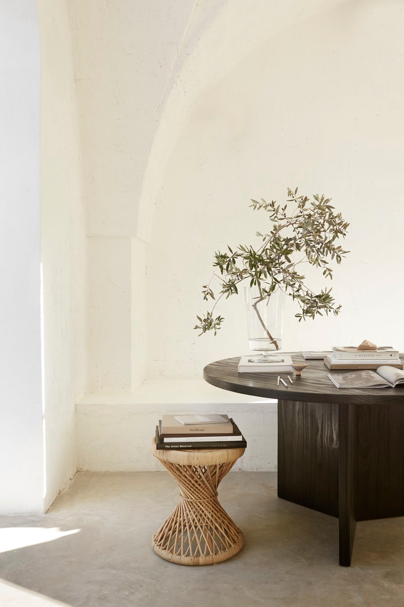 PALMA TABLE IN RATTAN, Ø 40, Nature