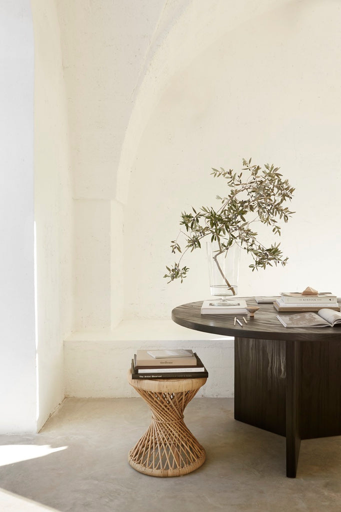 PALMA TABLE IN RATTAN, Ø 40, Nature