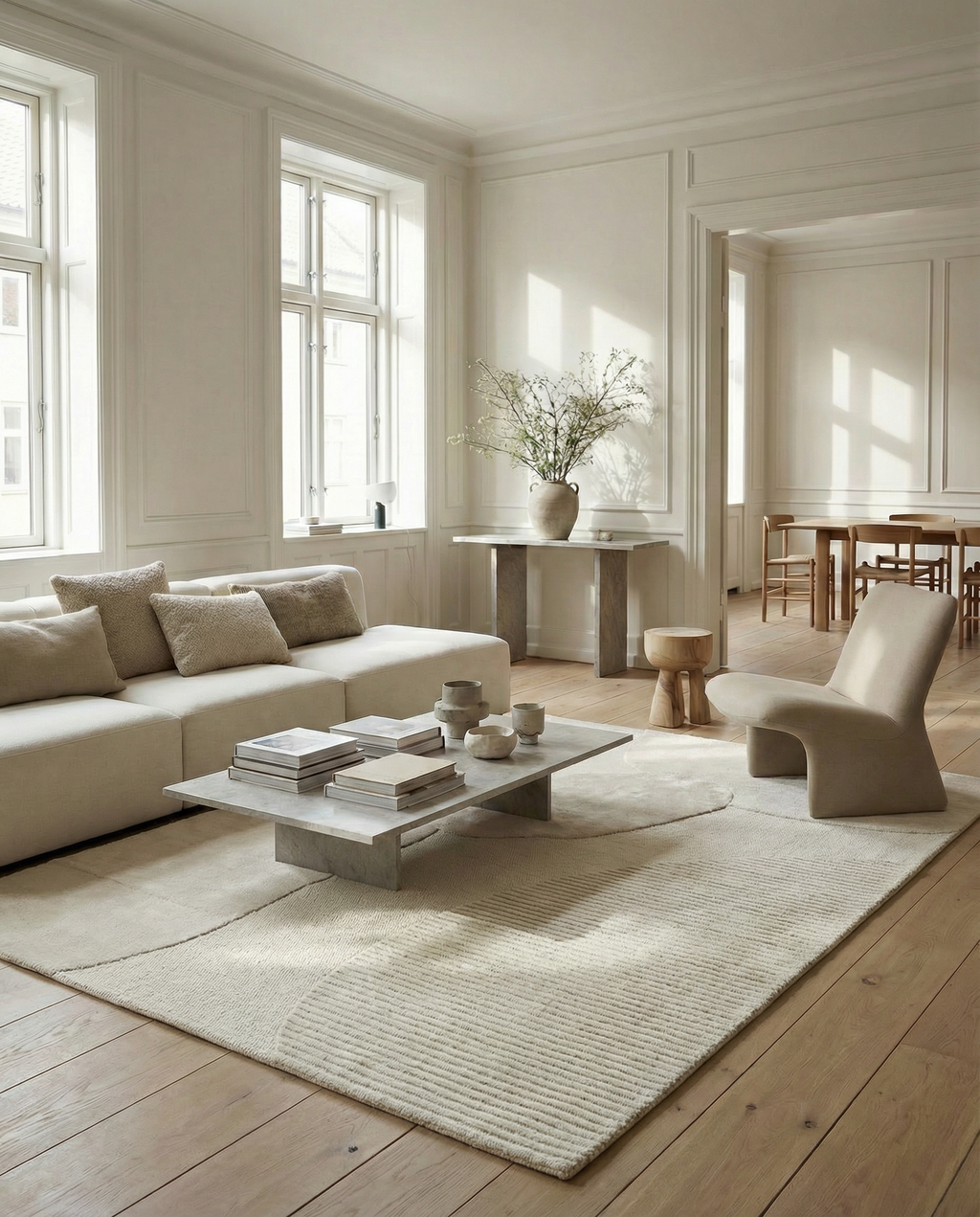 Topaz Wool Rug, Ivory, MANY SIZE