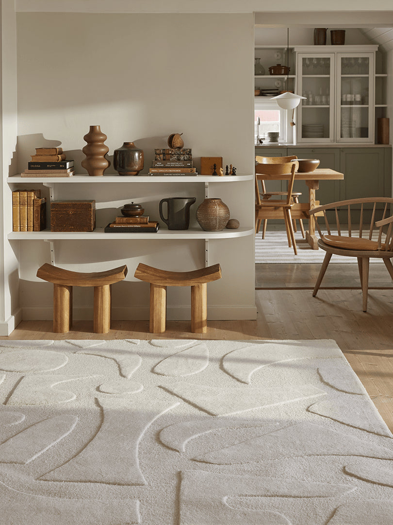 Vivid Wool Rug, Off white, MANY SIZE