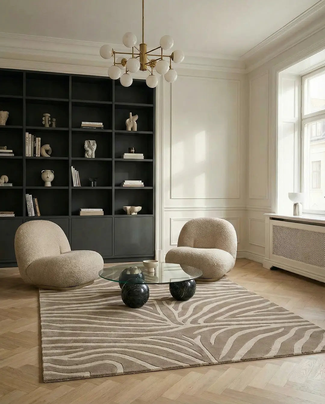 ZEBRA WOOL RUG, BEIGE, MANY SIZE