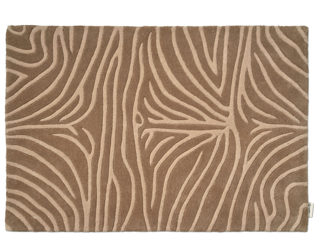ZEBRA DOORMAT, WOOL, BEIGE