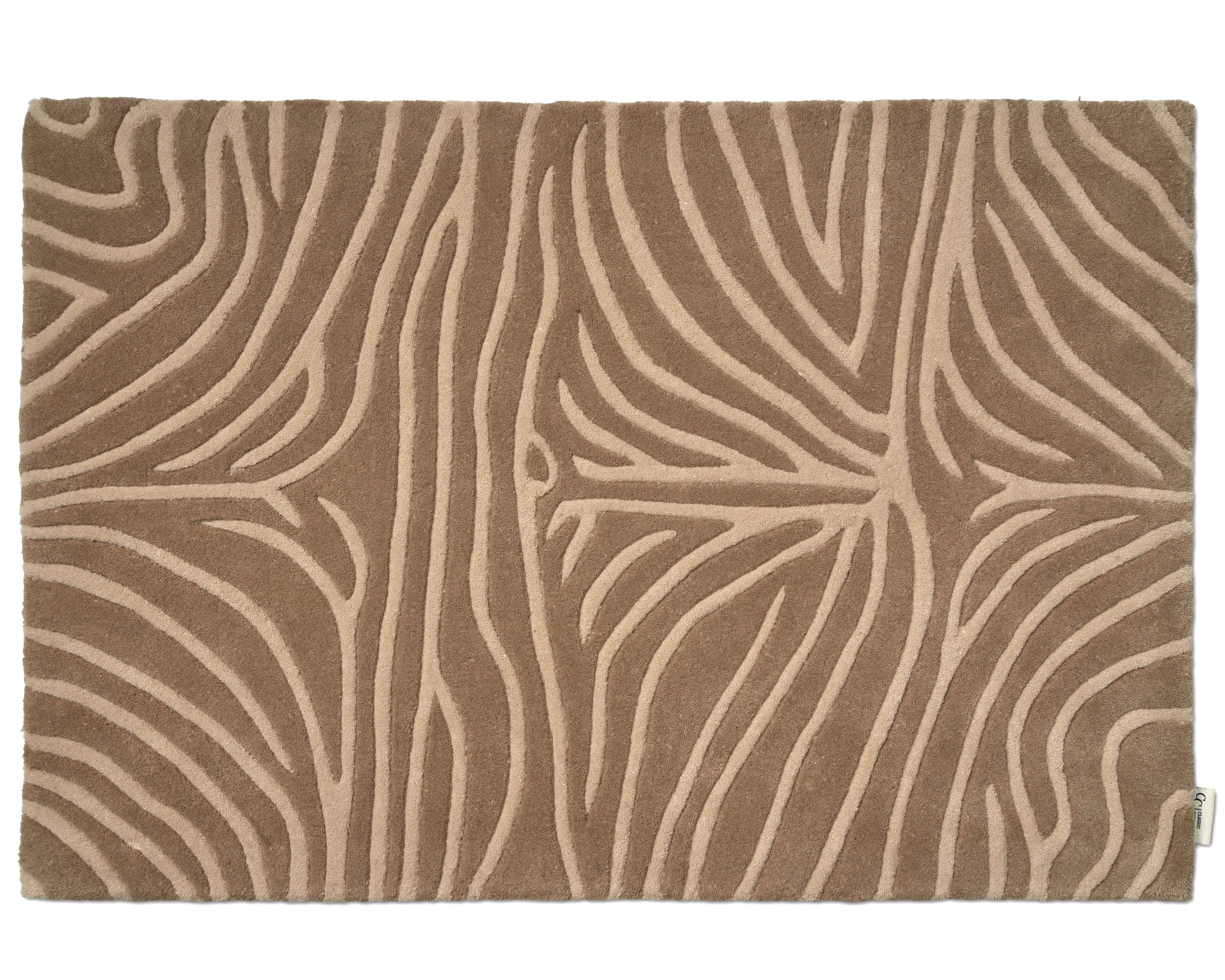 ZEBRA DOORMAT, WOOL, BEIGE
