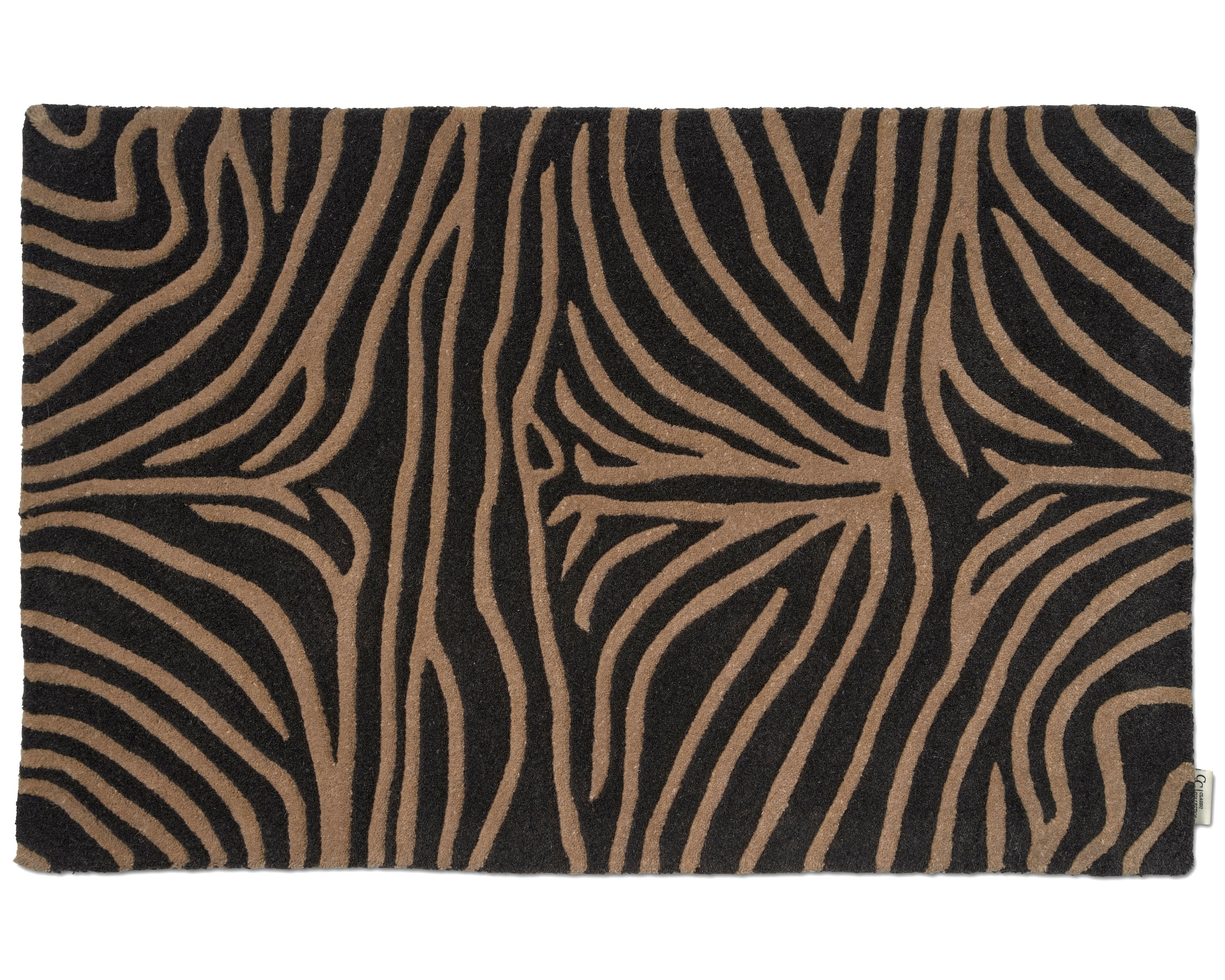 ZEBRA DOORMAT, WOOL, CHARCOAL