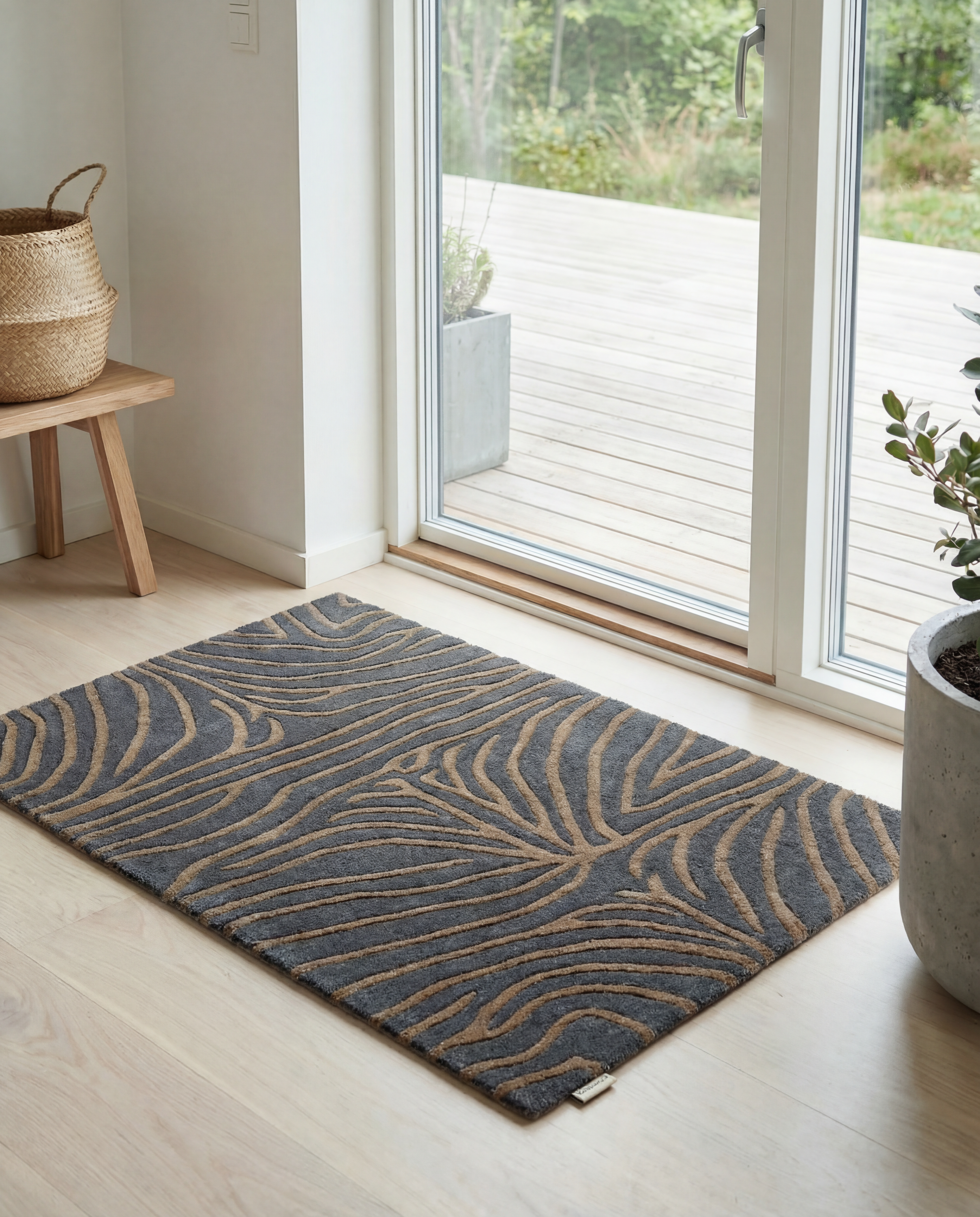 ZEBRA DOORMAT, WOOL, HORIZON