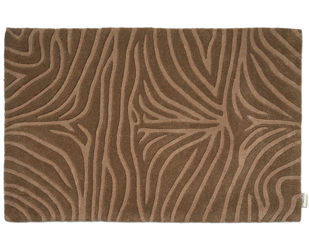 ZEBRA DOORMAT, WOOL, MOCCA