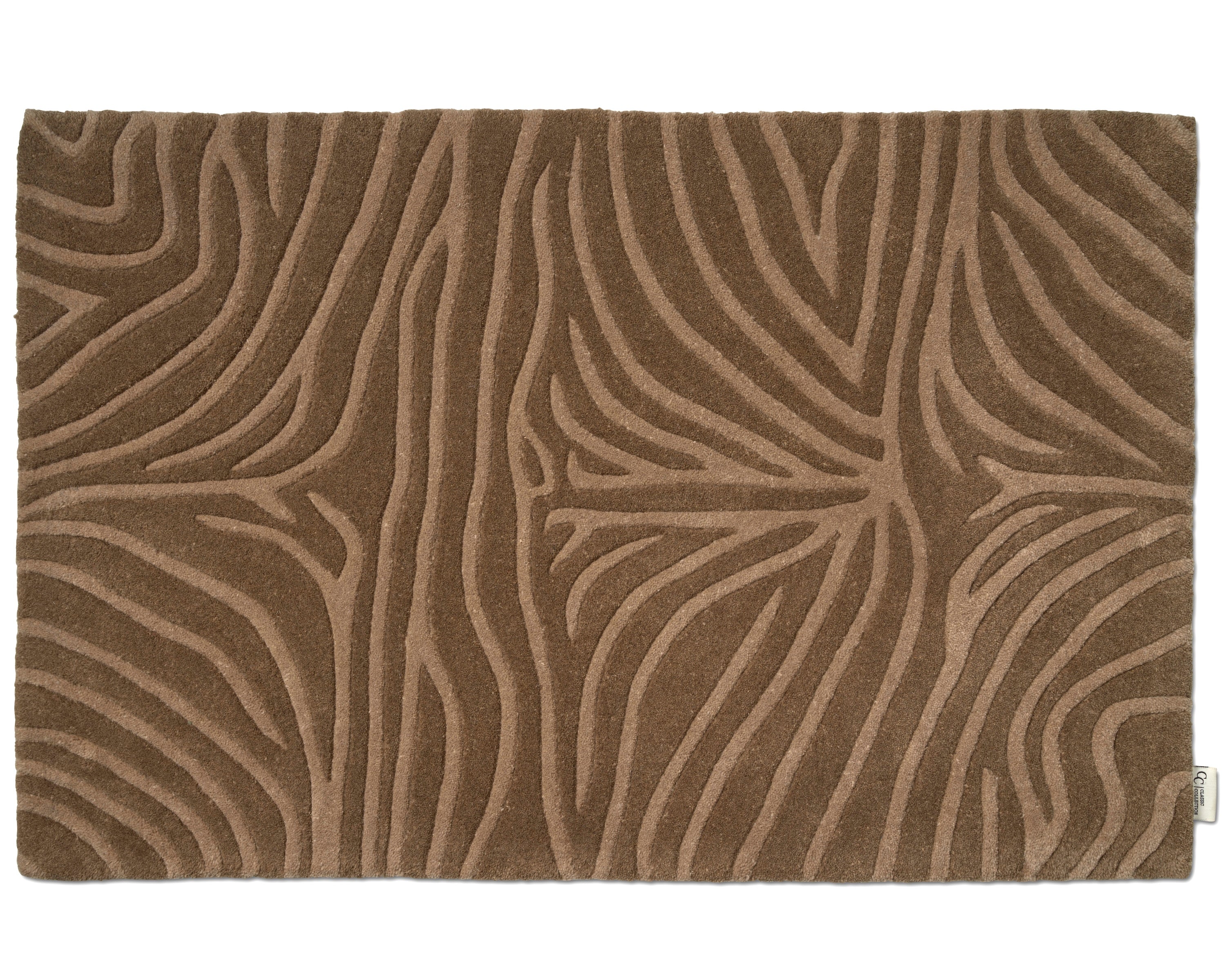 ZEBRA DOORMAT, WOOL, MOCCA