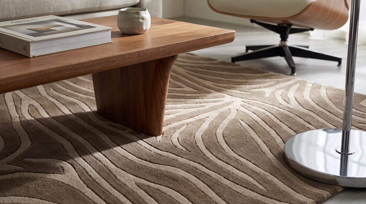 ZEBRA WOOL RUG, BEIGE, MANY SIZE