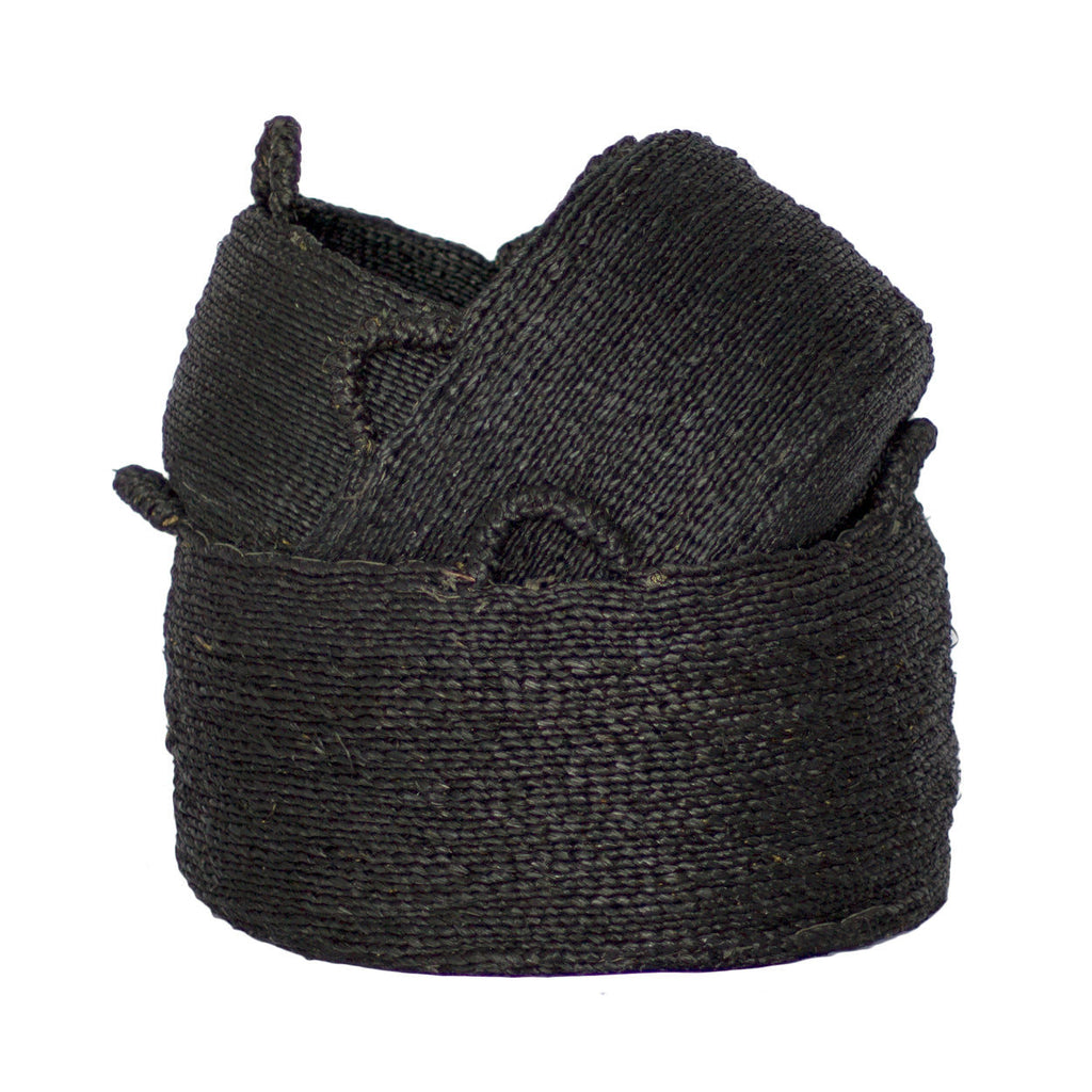 Les Quatre Mains Baskets - Black - M, 52 x 52 cm
