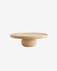 MASA tray on foot, D 50 CM,  travertine