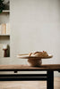 MASA tray on foot, D 50 CM,  travertine