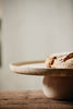 MASA tray on foot, D 50 CM,  travertine