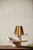 MASA tray on foot, D 50 CM,  travertine