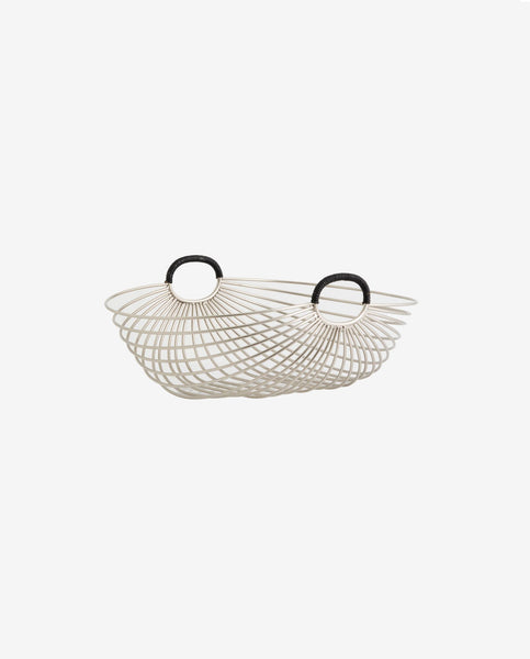 JAIPUR basket w. handles - chrome finish
