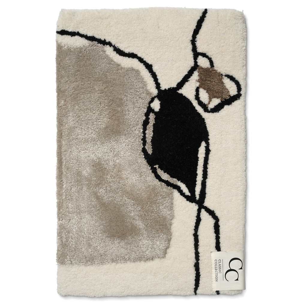Abstract Wool Rug, Ivory, MANY SIZE